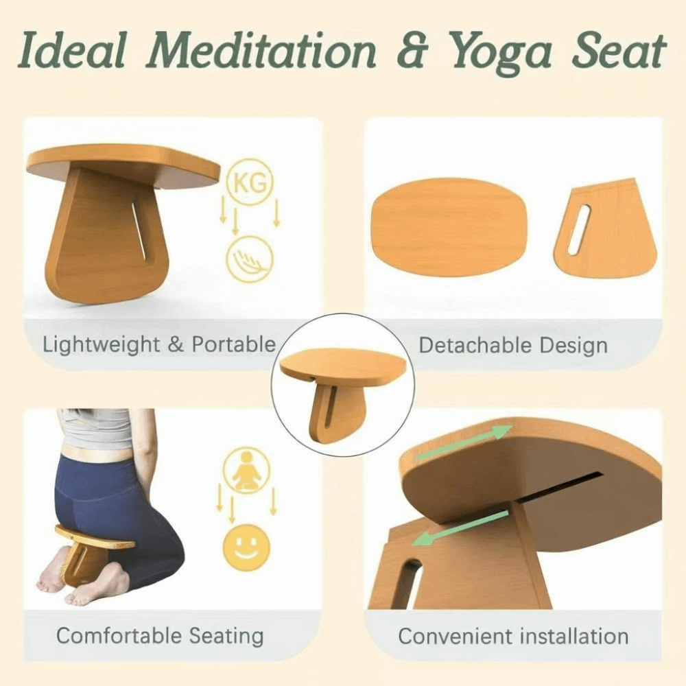Pilates Chair Wunda - 祈りの椅子 無垢材木製ヨガベンチ 取り外し可能なバランス瞑想ベンチ シンプルで創造的なヨガベンチ 跪座用