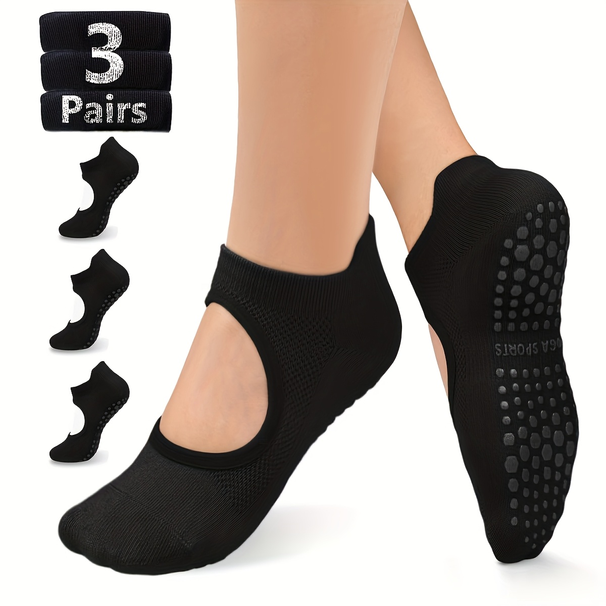 ノンスリップグリップ女性用靴下ヨガバレピラティスフィットネス - Pilates Yoga And Barre のレビューと価格