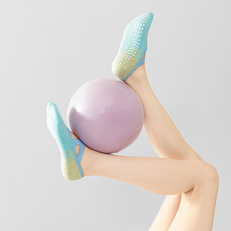 1 ペアのグラデーションシリコンヨガソックスノンスリップグリ - Pilates Yoga And Barre のレビューと価格