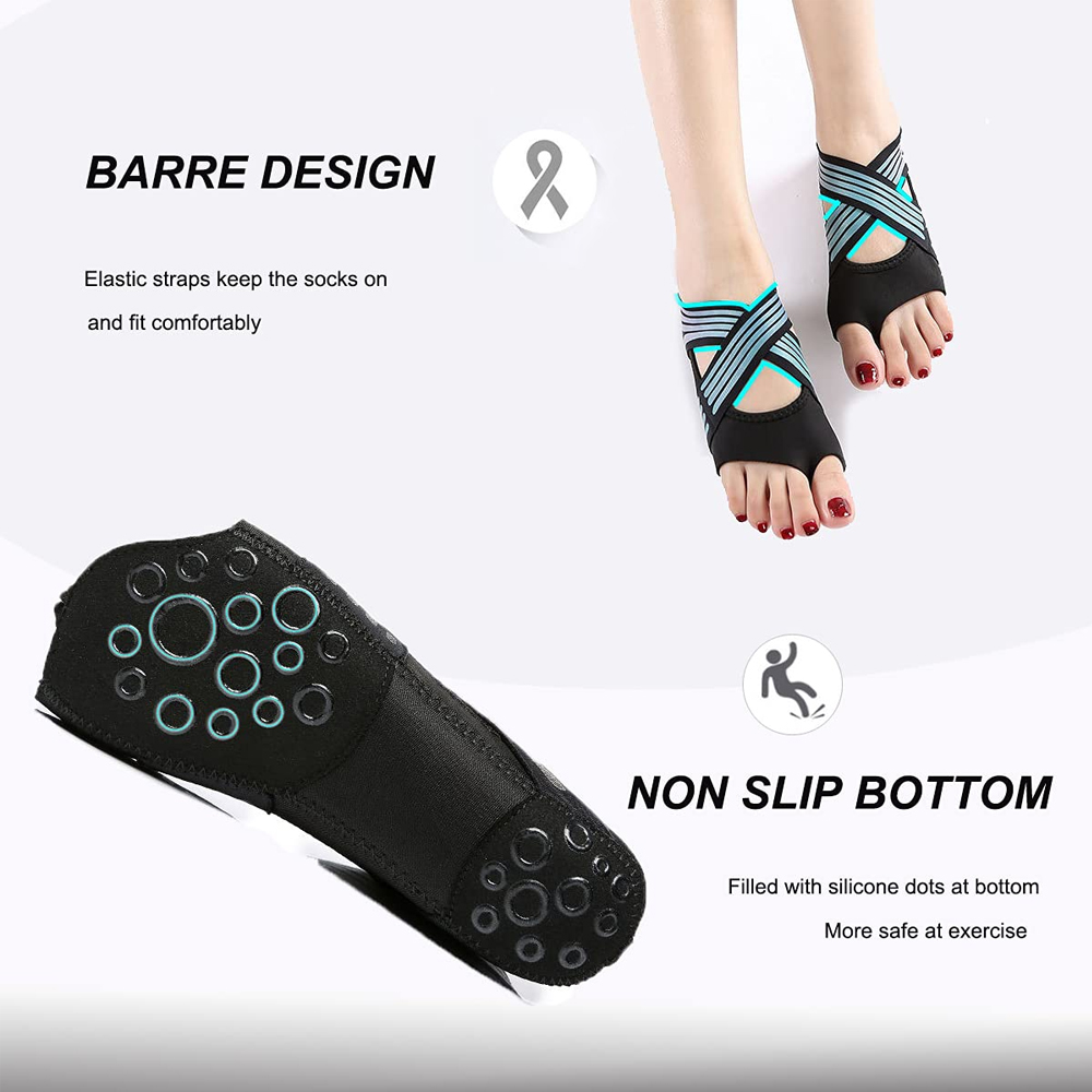 女性用ノンスリップトゥレスグリップソックス（1足）ピラティス - Pilates Yoga And Barre のレビューと価格