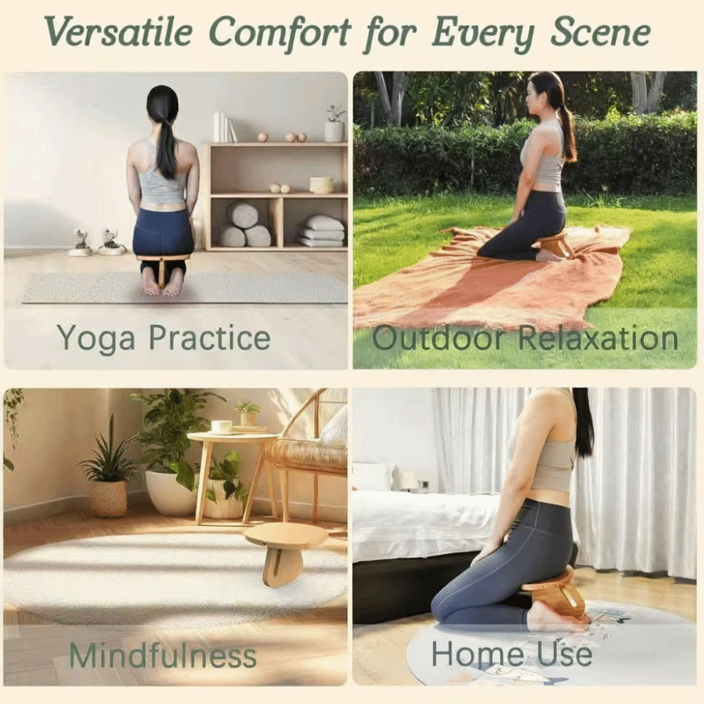 祈りの椅子 無垢材木製ヨガベンチ 取り外し可能なバランス瞑想 - Pilates Chair Wunda のレビューと価格